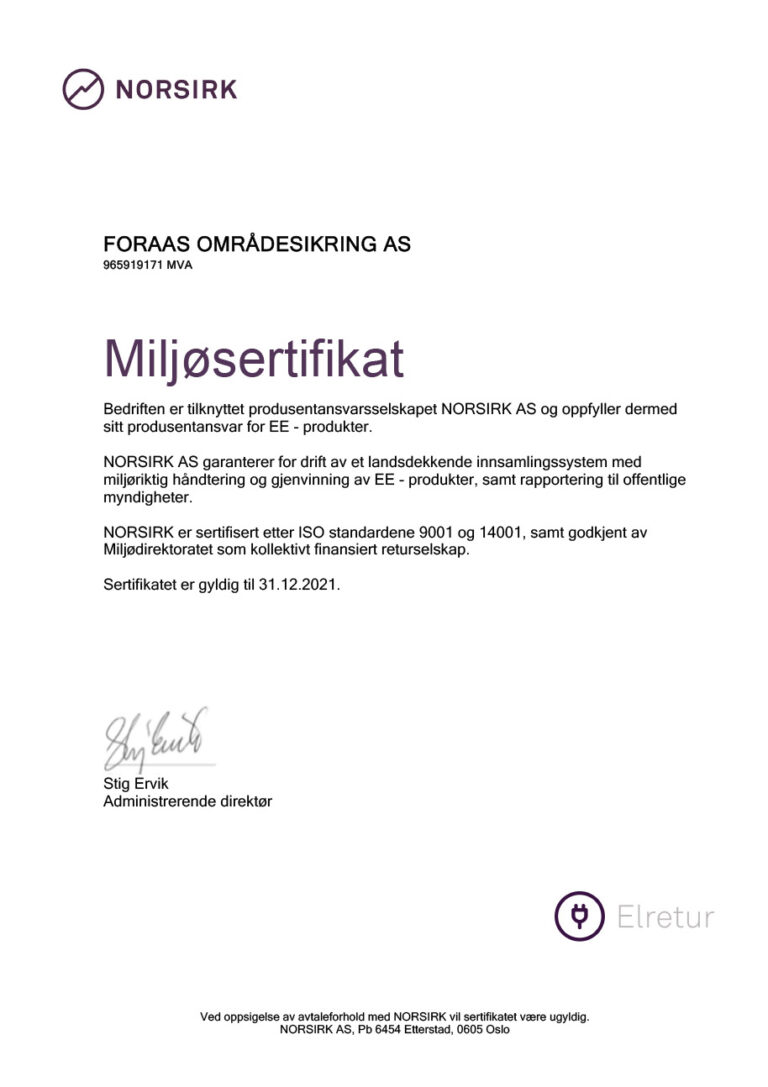 Attester og sertifiseringer – Foraas.no